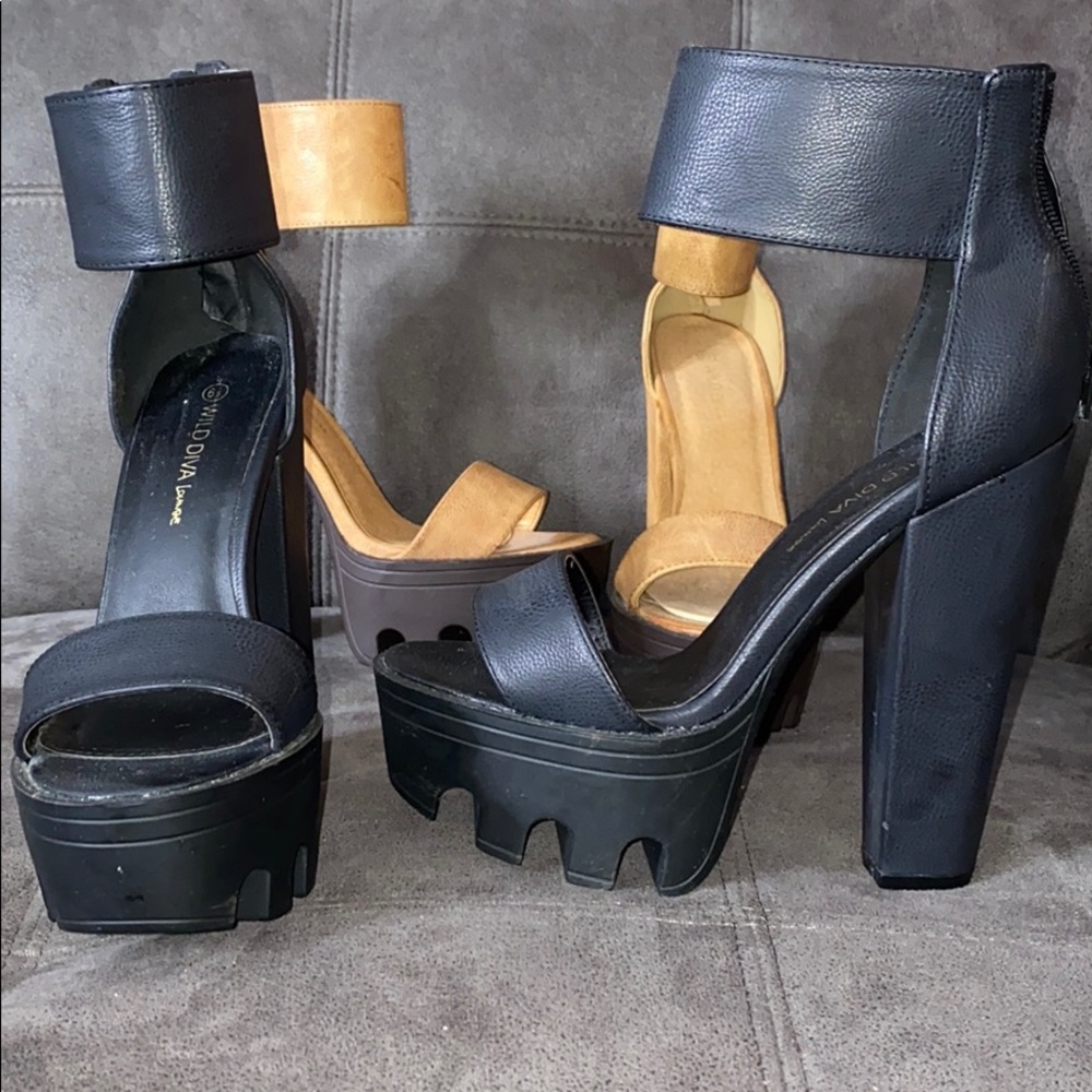 Black platform heels